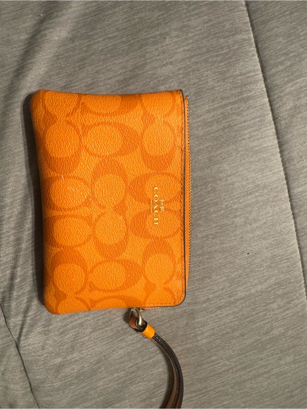 Coach Orange Signature Wristlet